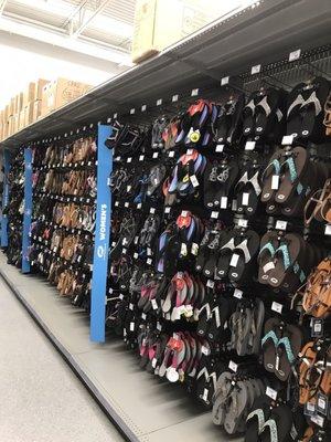 A big sandal aisle.