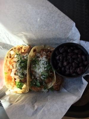 chicken street tacos with black beans