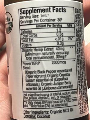 Organic black pepper hmmmm my bad I should of been able to clearly see this but was so out off by the energy there with Michael.