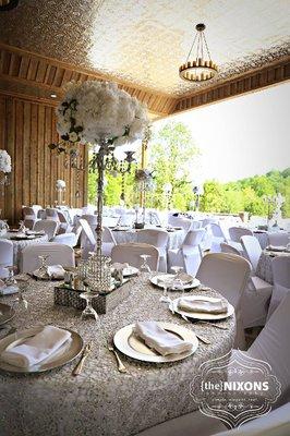 Table setting on the covered patio