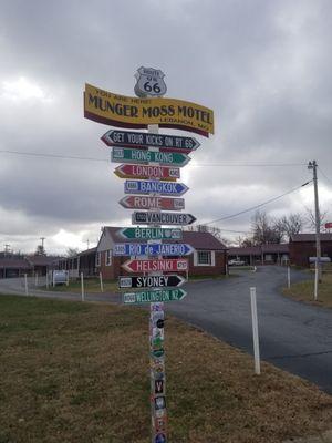 Sign posts on property