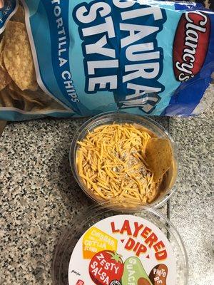 Layered Dip and tortilla chips