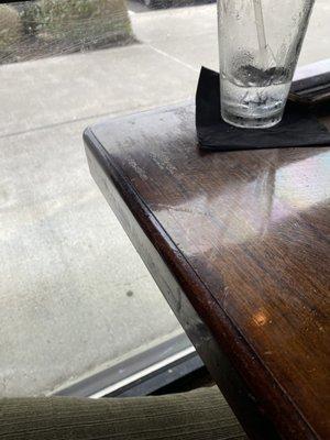 Tables in disgusting conditions.