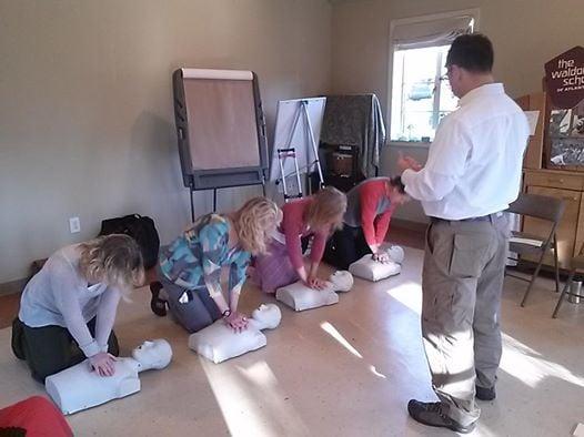 Teaching a CPR and First Aid Class.