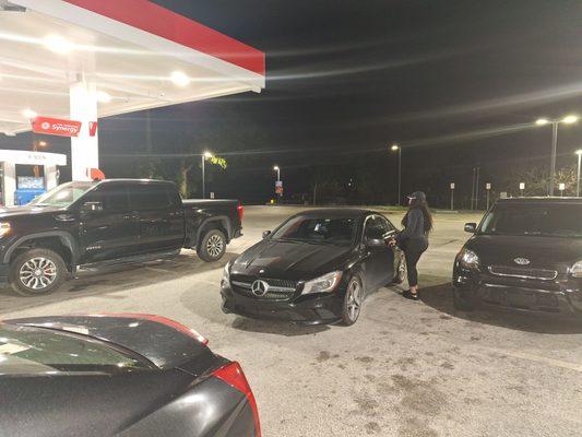 Gas station, speedway. The owner needs to see these couple pictures at 10:00 p.m. when the internet says they should be open till 12:00