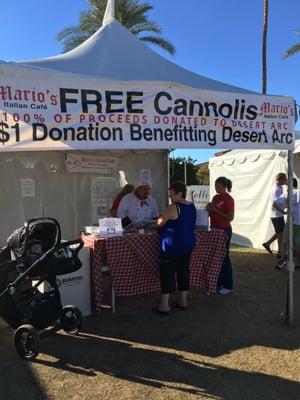 Free Delicious Cannoli's from Marios but give a donation to the worthy cause.