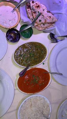 Chicken Tikka Masala (medium which is spicy) and Palak Paneer (Paneer Saag)