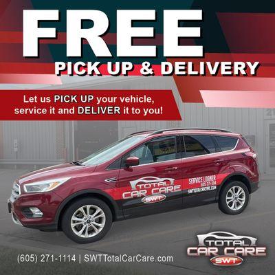 Did you know we offer FREE Pick up and Delivery? Call us today and we will pick up your vehicle for FREE!