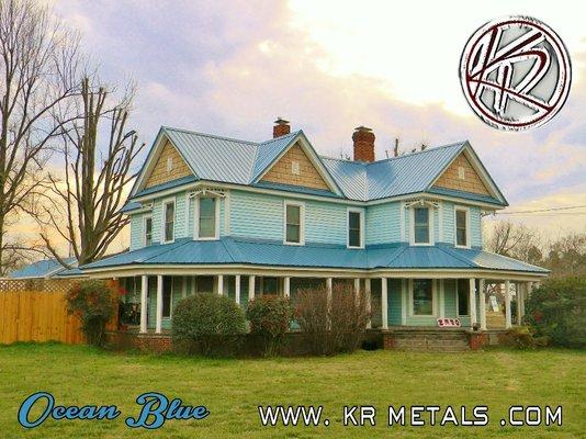 This is an Ocean blue Panel-loc plus roof on a pottery shop we provided for a homeowner in Seagrove NC !
www.expertmetalroof.com