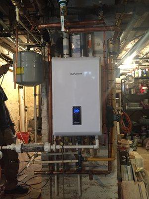 Navien Combi hot water boiler/ domestic tankless water heater installation