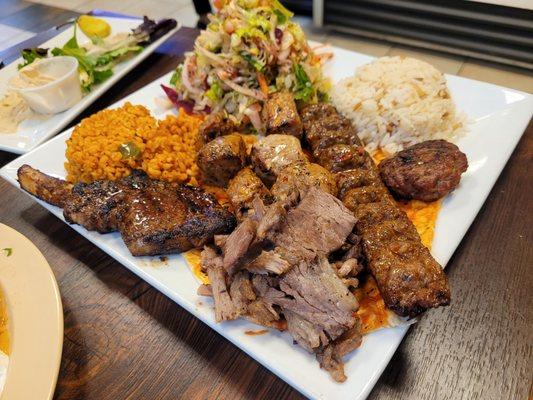 Mixed meat grill sampler