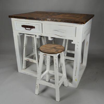 Kitchen islands with 4 stools, available in many colors and also customize to the size you need