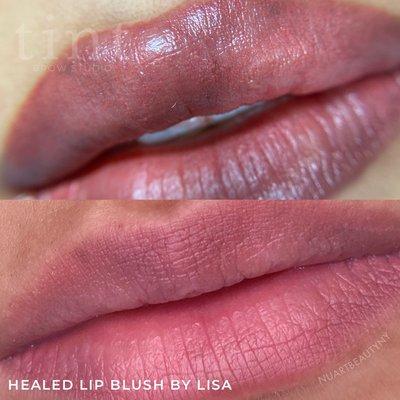 Soft luscious pink lips for that perfectly 'no-makeup' makeup look! Book your lip blush appointment with Lisa at staytint.com