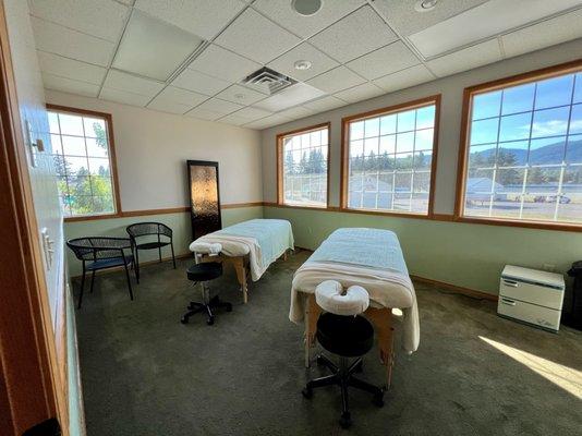 Couples Massage room. One of our many massage rooms. Has an in room shower for body treatments!