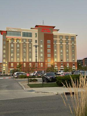 Exterior picture of the hotel; restaurant is on the rooftop