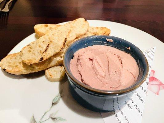 Chicken liver pate with toasted ciabatta