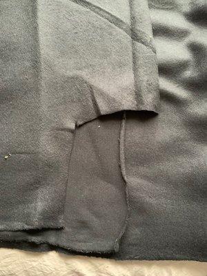 Portion of fabric cut