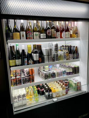 Bottled drinks, beer, wine