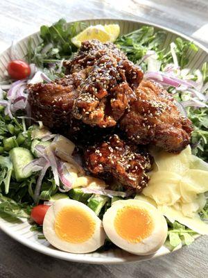 Sesame fried chicken bowl