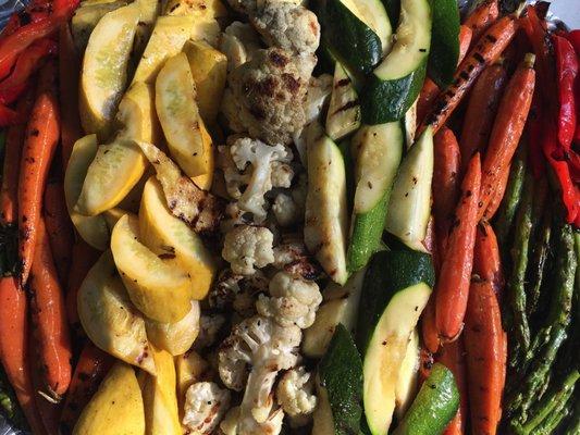 Grilled veggies on a picnic in the summer sun