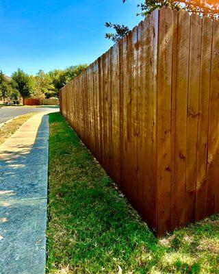 new fencing and stained