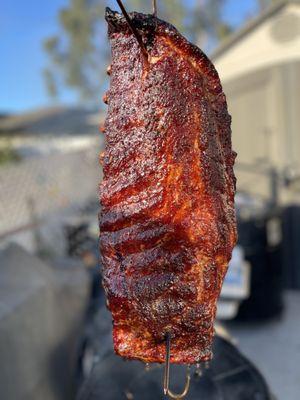 Smoke spare ribs