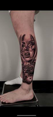 Black and gray realism, portrait tattoo