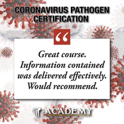 What students are saying about the Coronavirus Pathogen Certification.