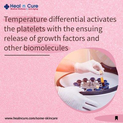 Temperature Differential activates the platelets with the ensuing release of growth factors and other biomecules.