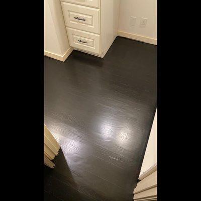 True black stain with satin varnish finish