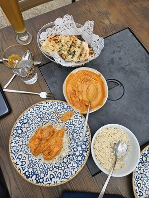 Garlic Naan and butter chicken