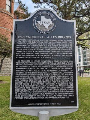 1910 Lynching of Allen Brooks Marker