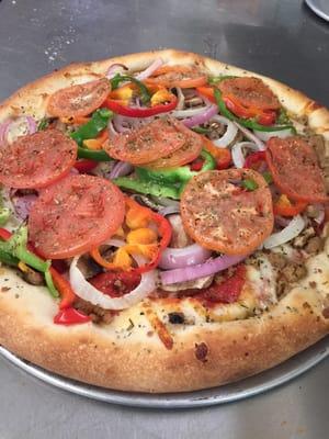 Chef's Abbandonza- this pizza is comparable to other's supreme but with many more toppings.