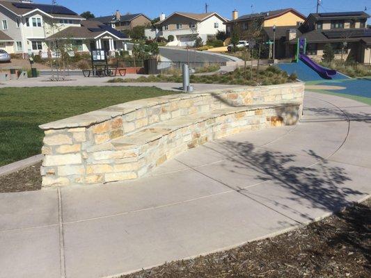 Earl-Glenview Park - Natural Stone Bench - Reflection Area