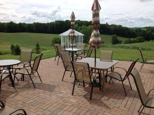 Patio with country views