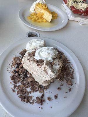 The peanut Butter Pie and Mango Cheesecake