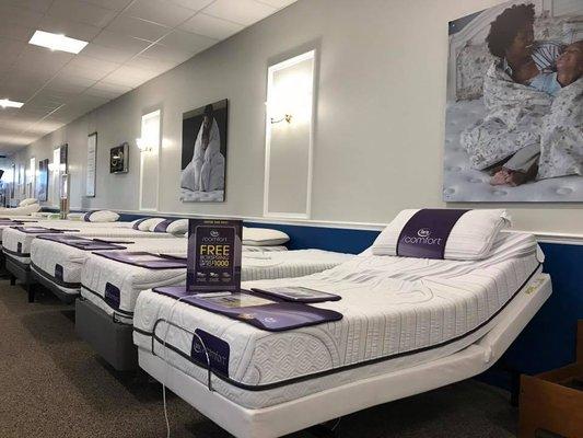 We carry over 36 mattress sets for you to choose from, including adjustable foundations!