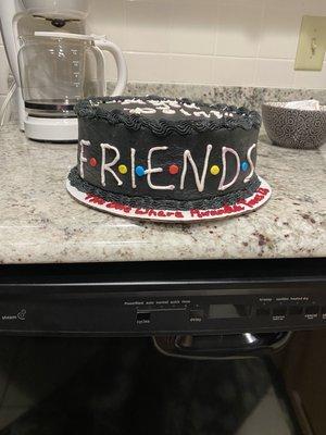 This is what I ended up with. The letter friends supposed to be in fondant. Not what I ordered