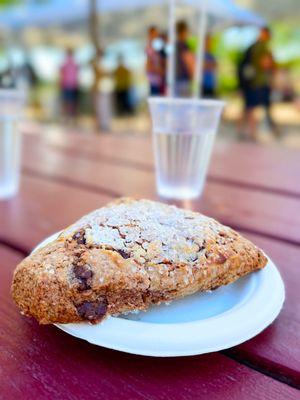 A chocolate scone