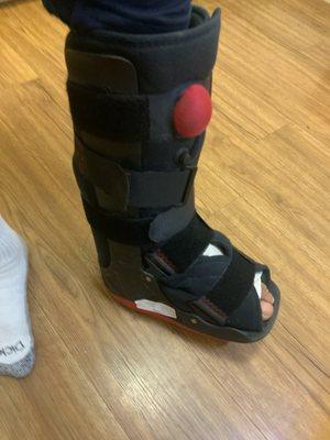 the walking boot and knee walker made getting around much less difficult during the healing process