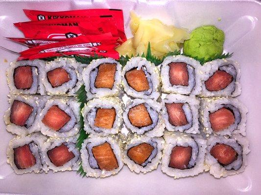 Salmon and Tuna rolls