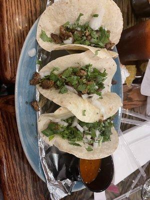 Carne asada soft tacos