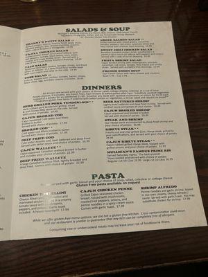 Menu as of 7/22/24