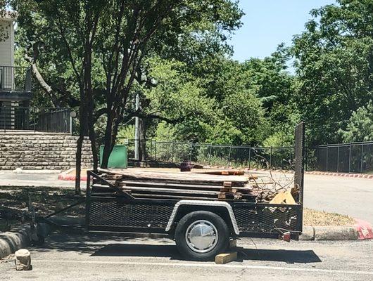 Trailer being stored