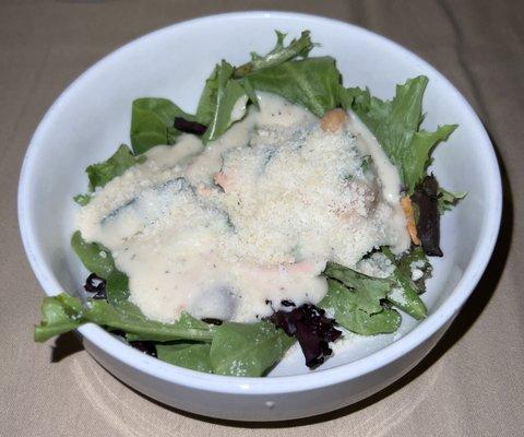 Farmers' Green Salad with Italian Garlic Parmesan Dressing