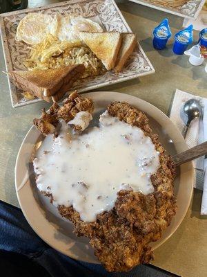 Giant breakfast chicken fried steak!!!  Only if you're really hungry!