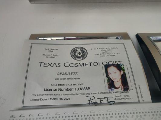 Certified license