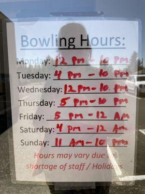 Bowling Hours