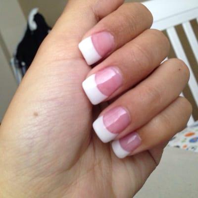 pink& white by Lynn. She did a great job, definitley took her time to make sure every nail was perfect.