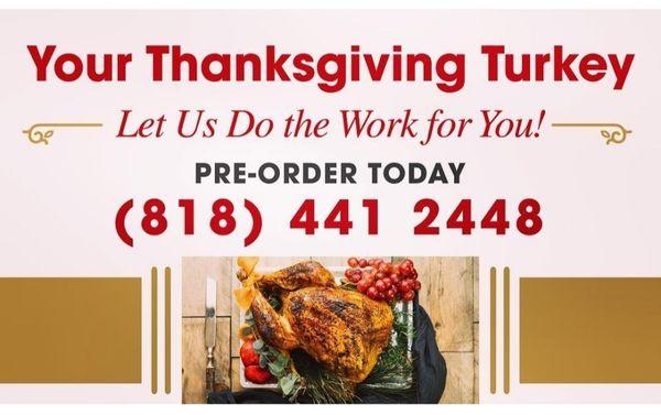 Thanksgiving is coming soon!!!
Place your order today and let us do your work for you!
Call us to place an order 818-441-2448! Or DM.